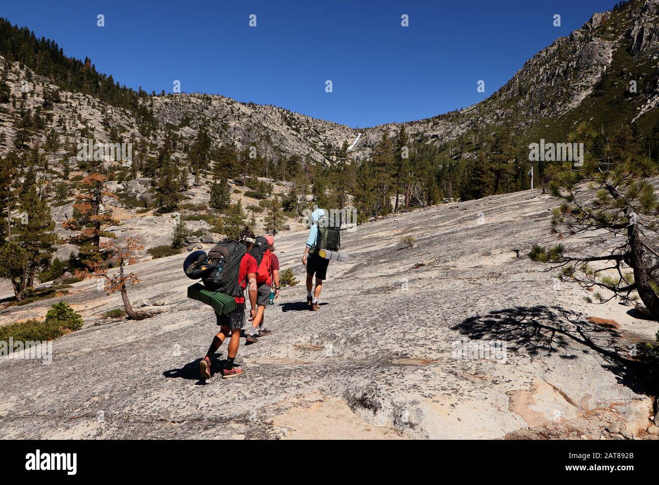 Pyramid Peak Trail Glacial valley Eldorado National Forest California Stock Photo