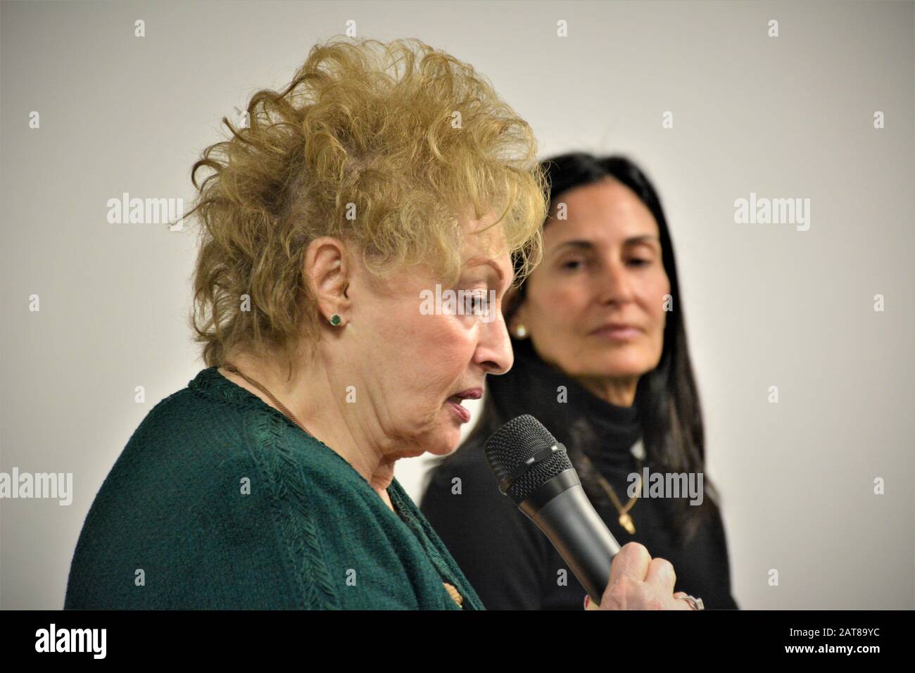 Rita Lurie (1937-) Author, Holocaust survivor from Poland, Los Angeles and Leslie Gilbert-Lurie; NBC exe. Leader, philanthropist - background Stock Photo