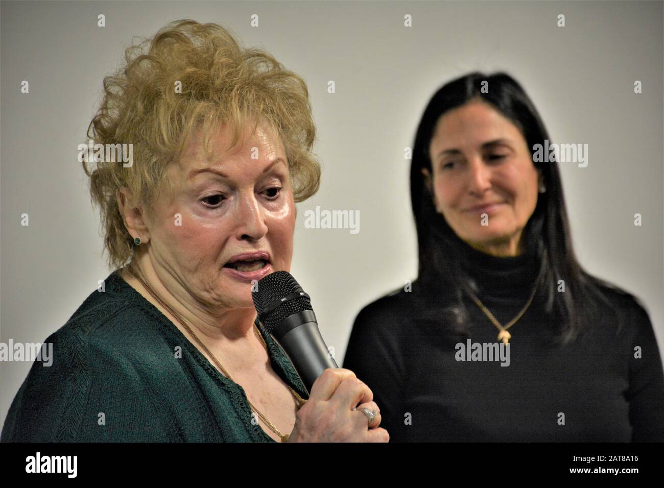 Rita Lurie (1937-) Author, Holocaust survivor from Poland, Los Angeles and Leslie Gilbert-Lurie; NBC exe. Leader, philanthropist - background Stock Photo