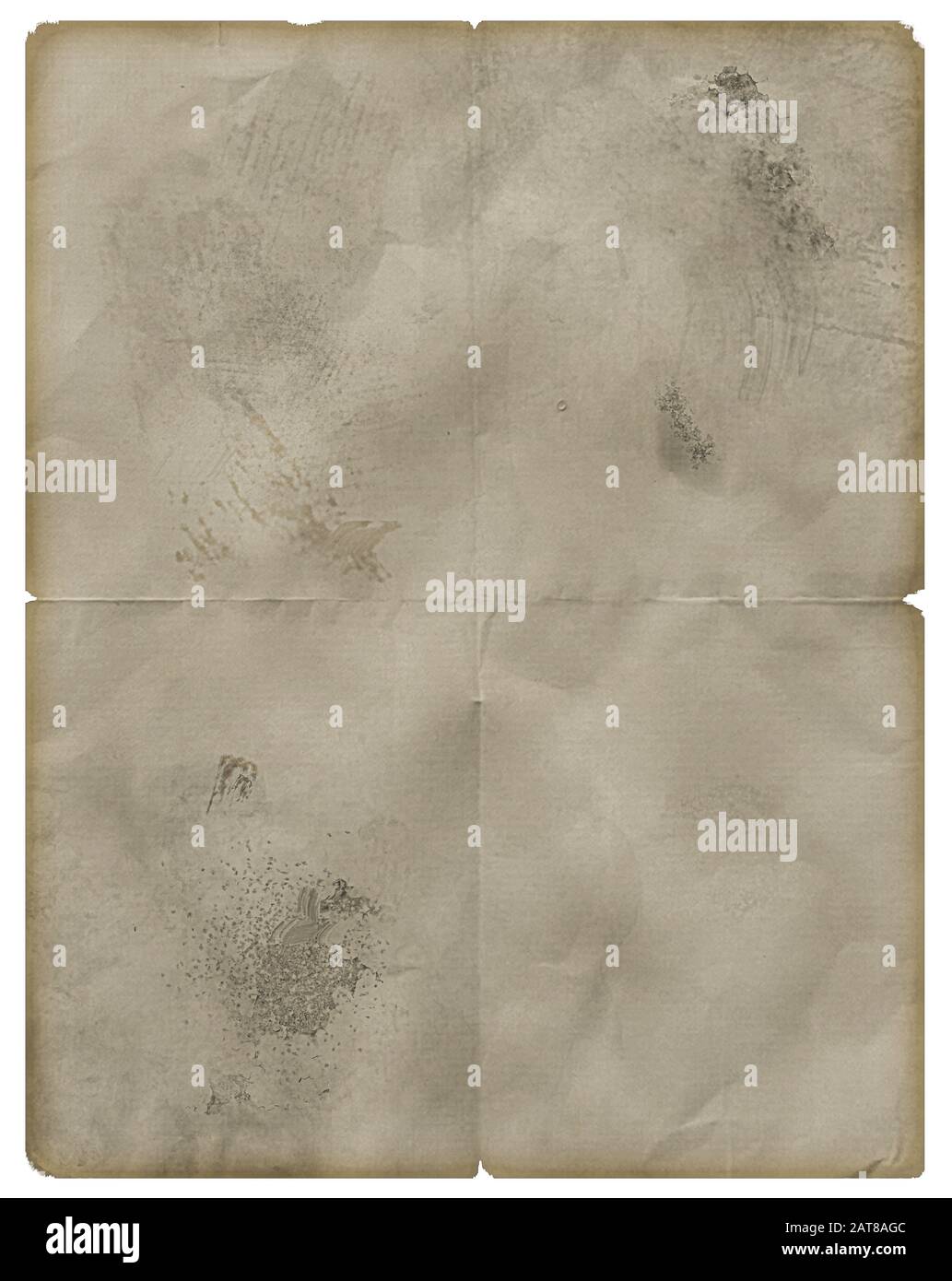 sheet of old stained unfolded writing paper textured background Stock Photo