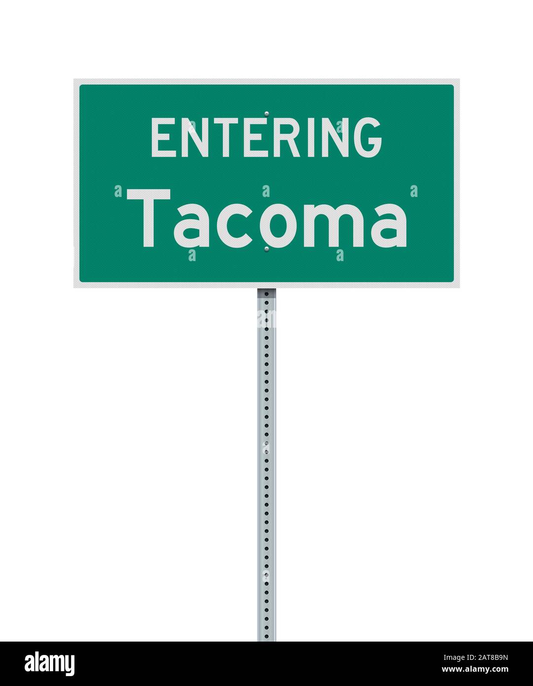 Vector illustration of the Entering Tacoma green road sign Stock Vector