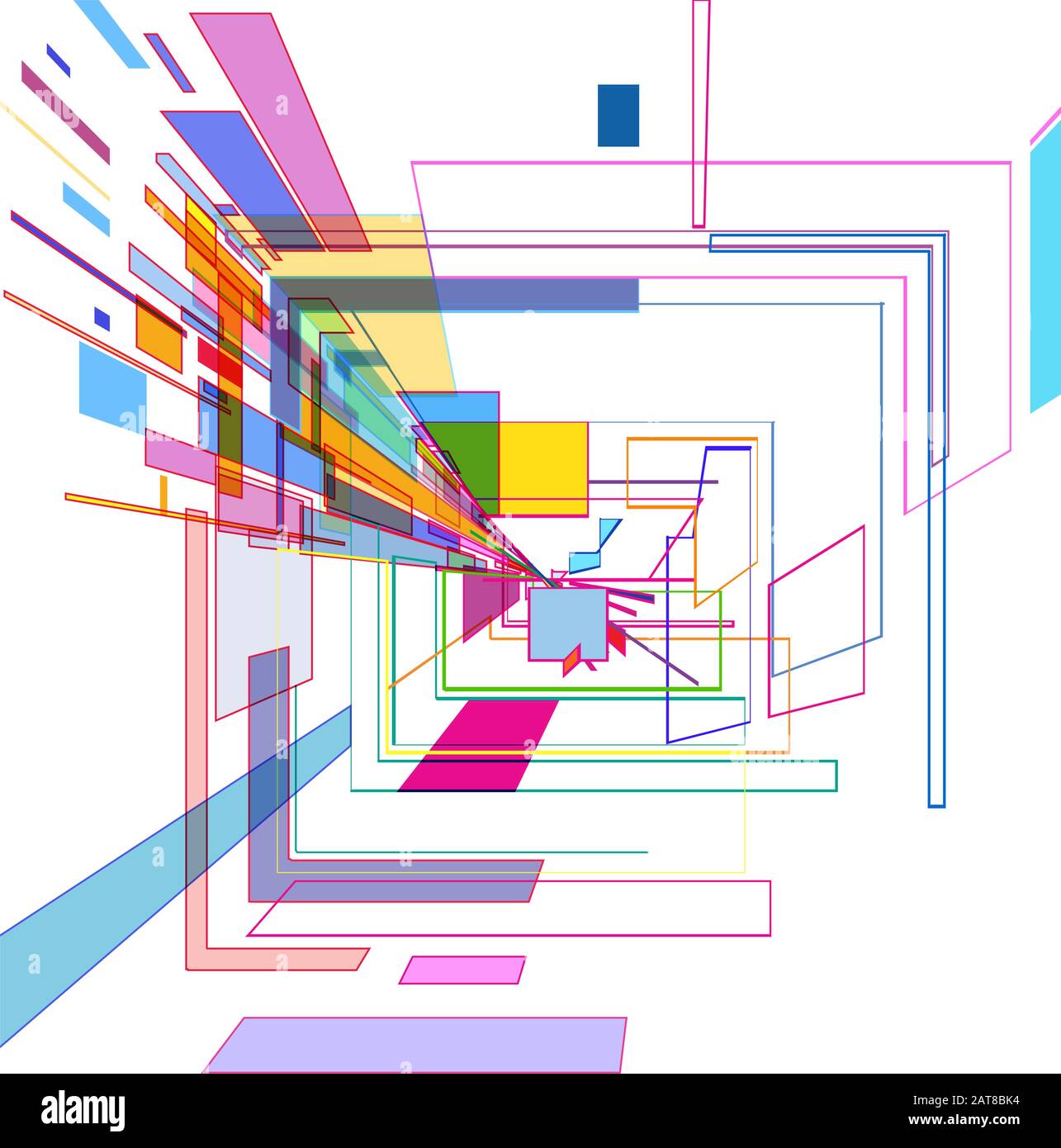 Colored  square with geometric shapes Stock Vector