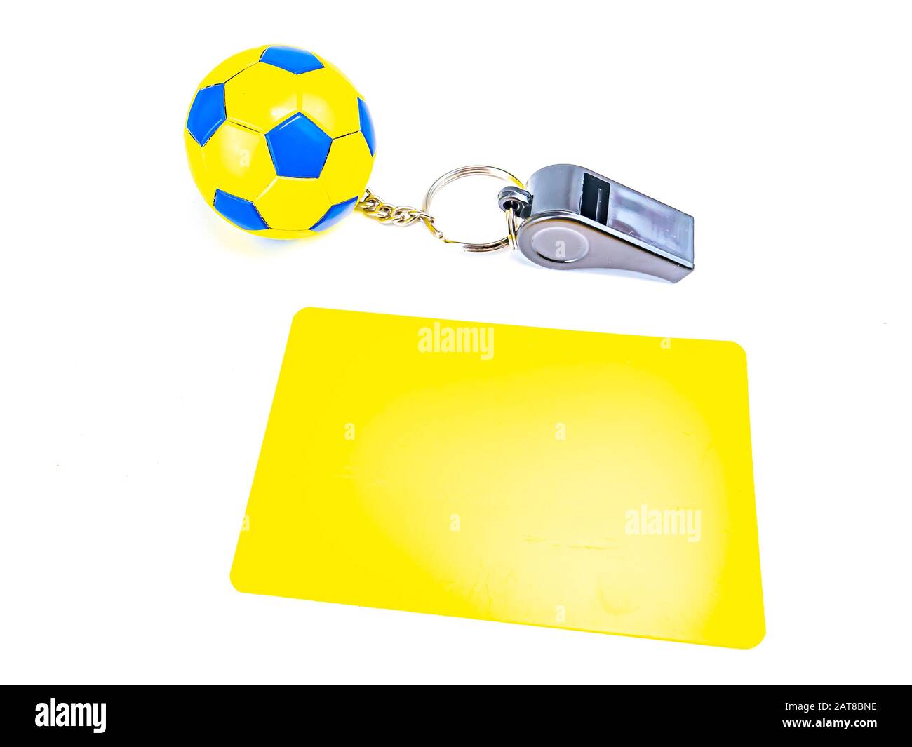Soccer Ball And Referee Whistle With Cards On A White Background Sport Championship Europe World Background Image Place For Text Stock Photo Alamy