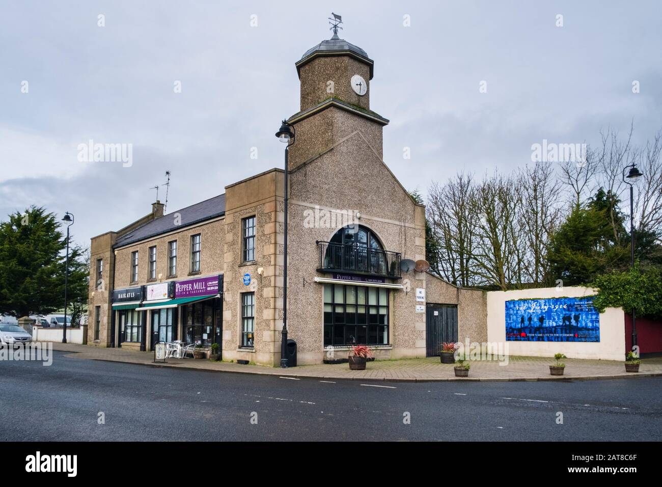 The former Market House now Co-op Community Building in Dervock village County Antrim Northern Ireland Stock Photo