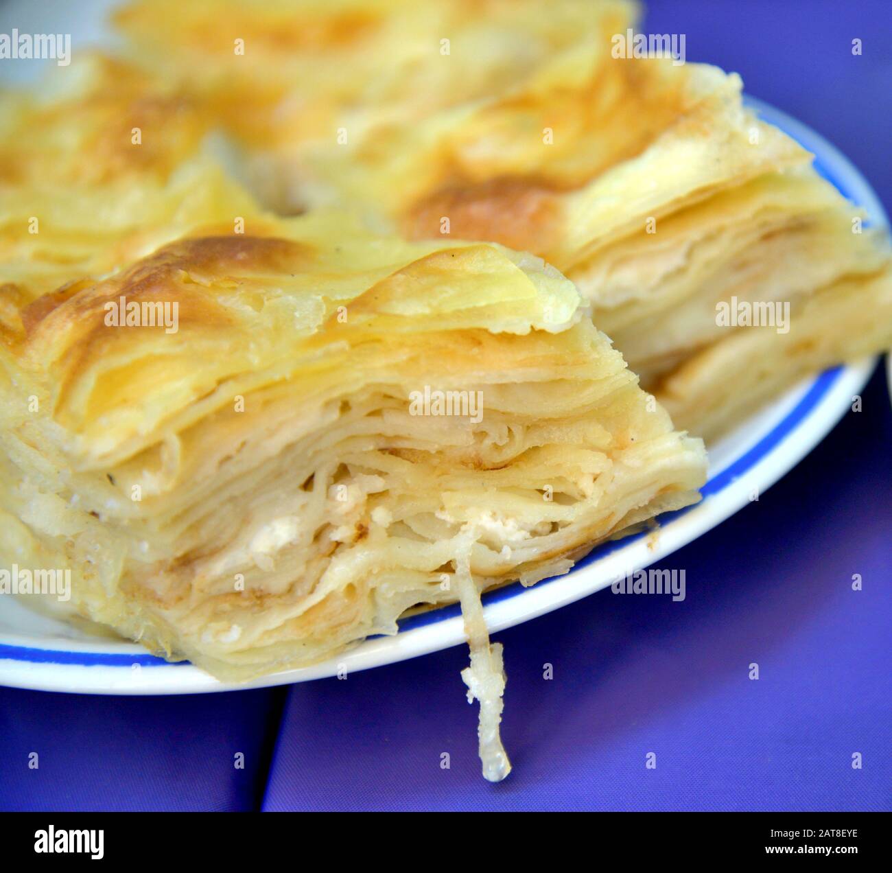 served plate witn pitulitza, traditional macedonian food Stock Photo