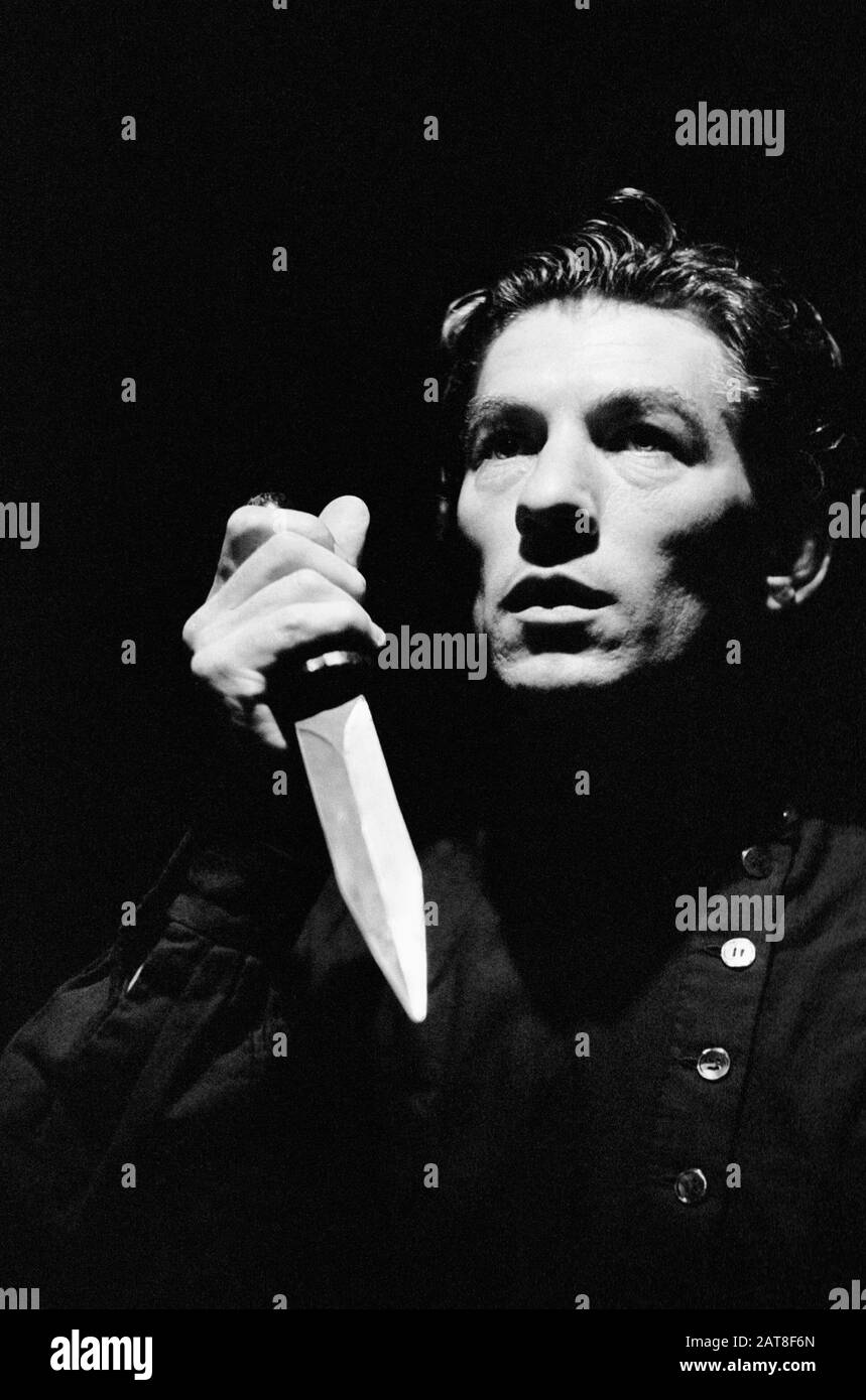 Ian McKellen (Macbeth) in MACBETH by Shakespeare directed by Trevor Nunn for the Royal Shakespeare Company (RSC) in Stratford-upon-Avon in 1976.  Sir Ian Murray McKellen, born 1939, Burnley, England. English stage and film actor. Co-founder of Stonewall, gay rights activist, knighted in 1990, made a Companion of Honour 2007. Stock Photo