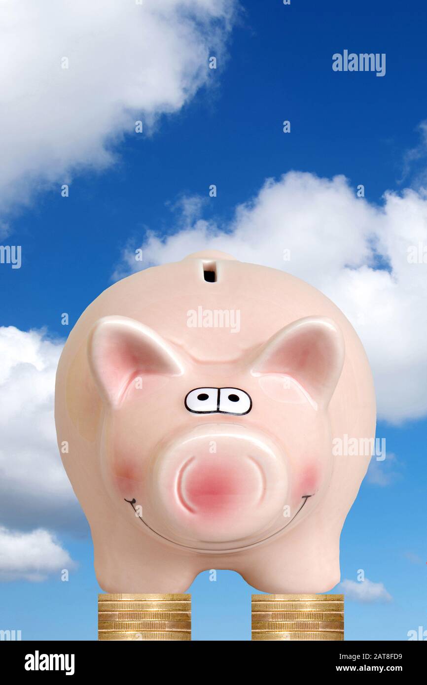 standing piggy bank