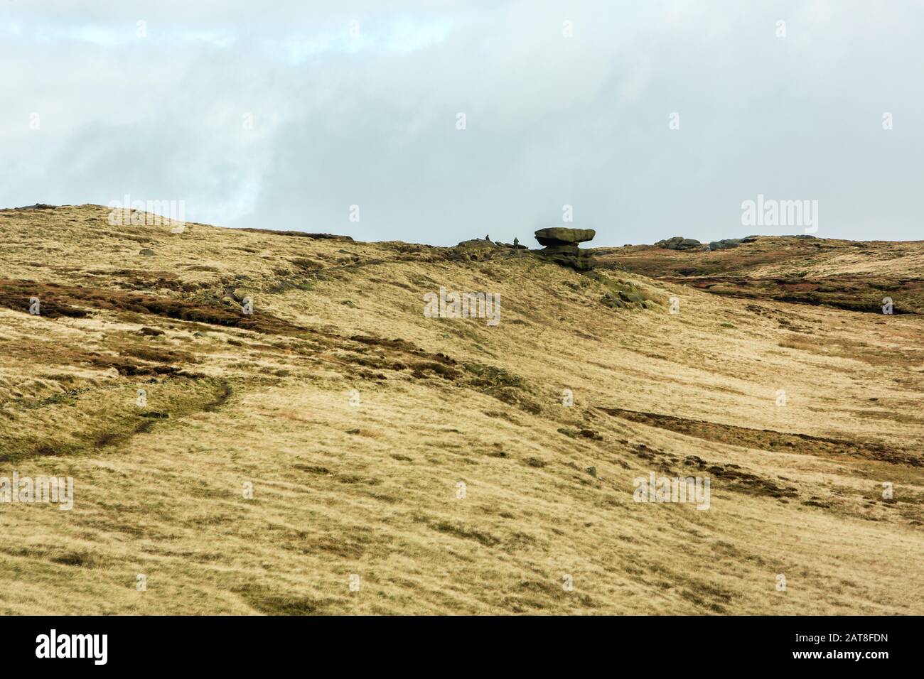 The Noe Stool on Kinder Scout, Peak District National Park, Derbyshire, England Stock Photo