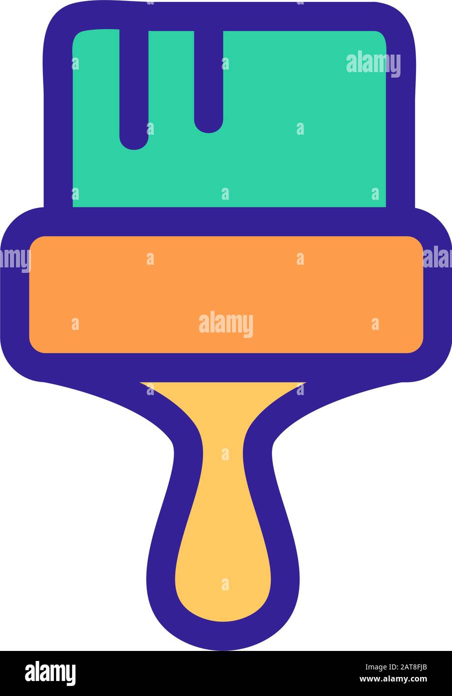 Brush icon vector. Isolated contour symbol illustration Stock Vector ...