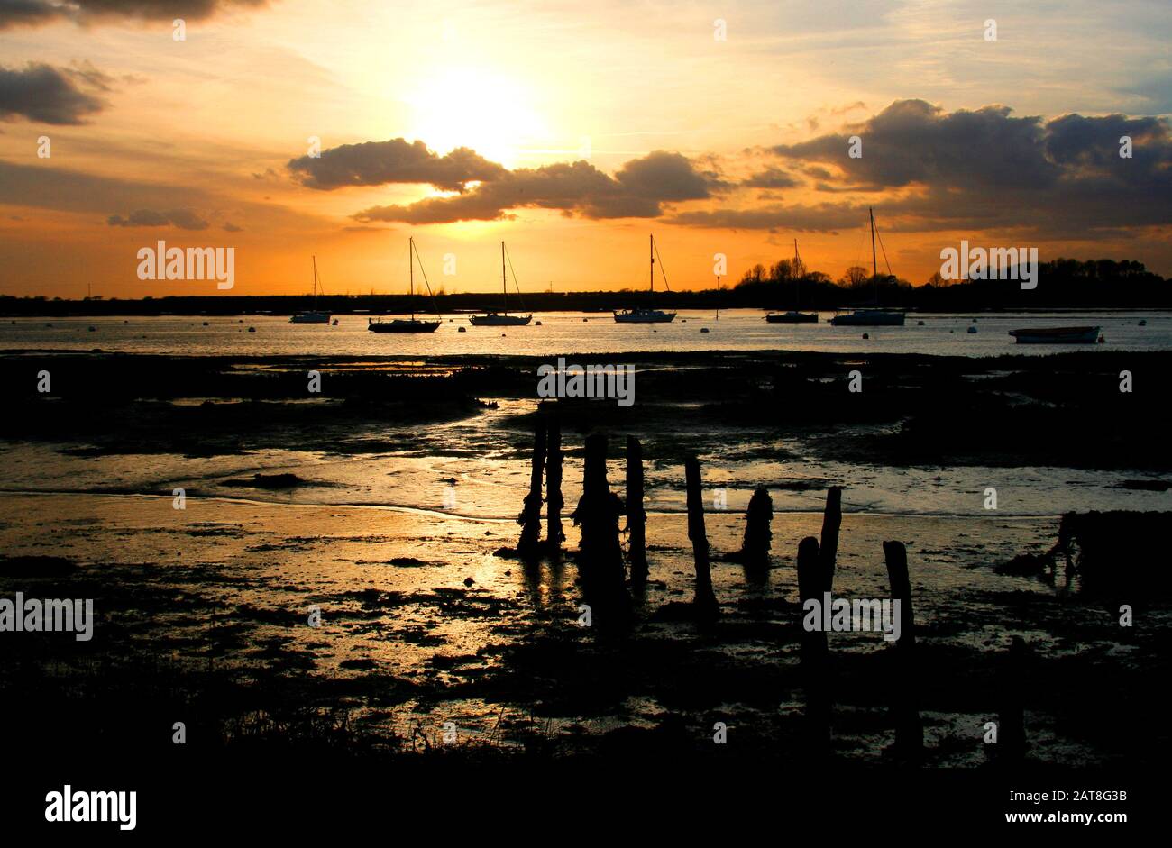 Sunset at Bosham Harbour West Sussex, England Stock Photo Alamy
