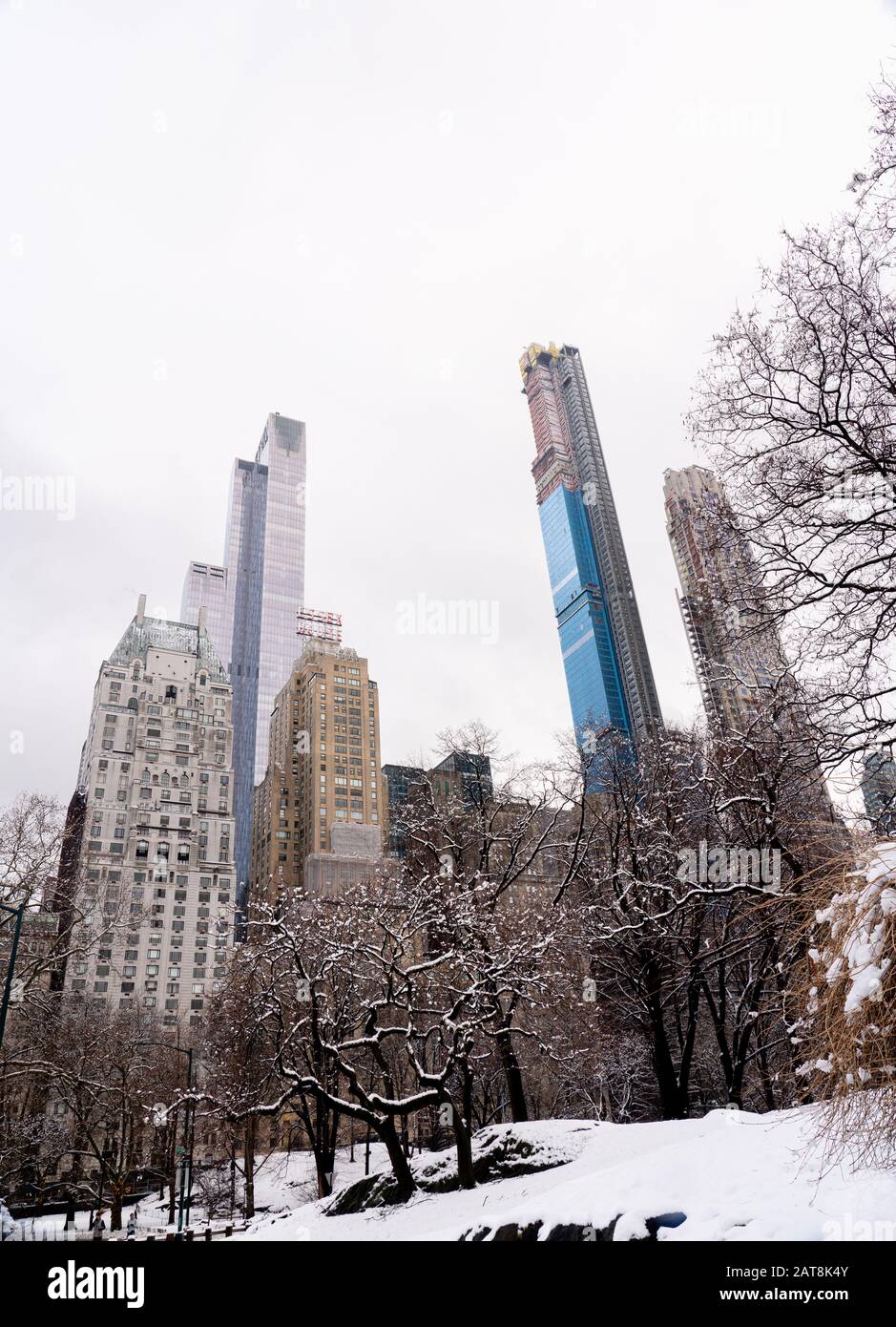 New York, Midtown Manhattan, Billionaire’s Row, including Central Park South --  most expensive street in the city, with a median sale of 9.8 million Stock Photo