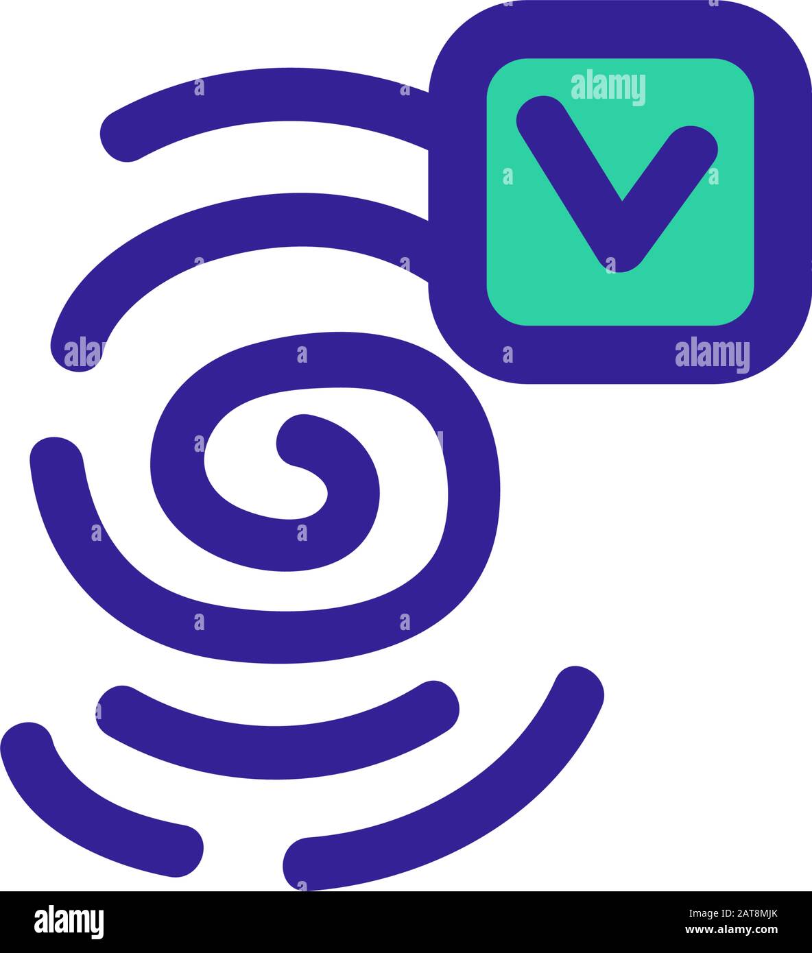 Successful scanning of the finger icon vector. Isolated contour symbol ...