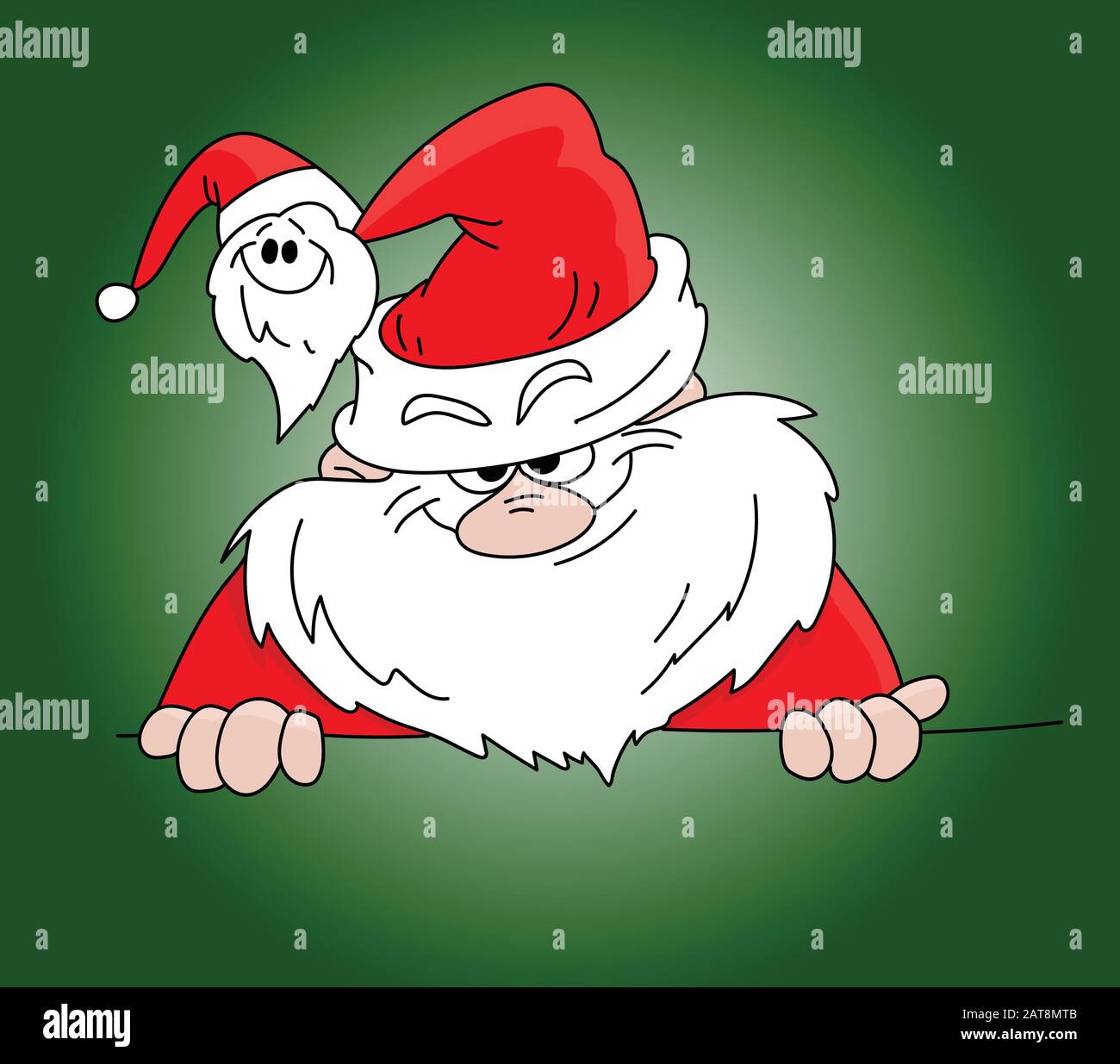 Cartoon Santa Claus with an arch smile on his face making plans vector  illustration Stock Vector Image & Art - Alamy