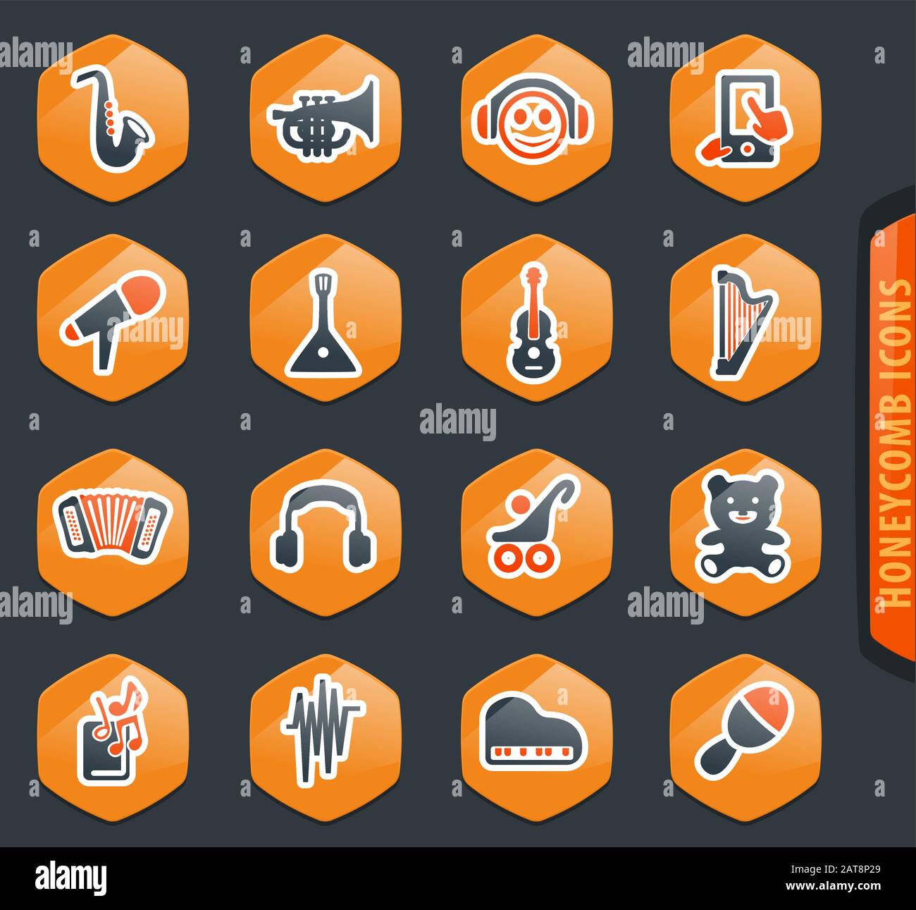 Music icons set Stock Vector