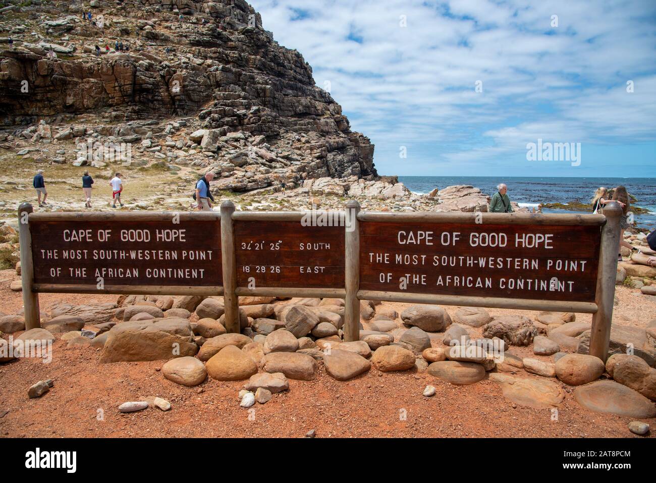Signboard for the Cape of Good Hope in Cape Point National Park, South Africa Stock Photo