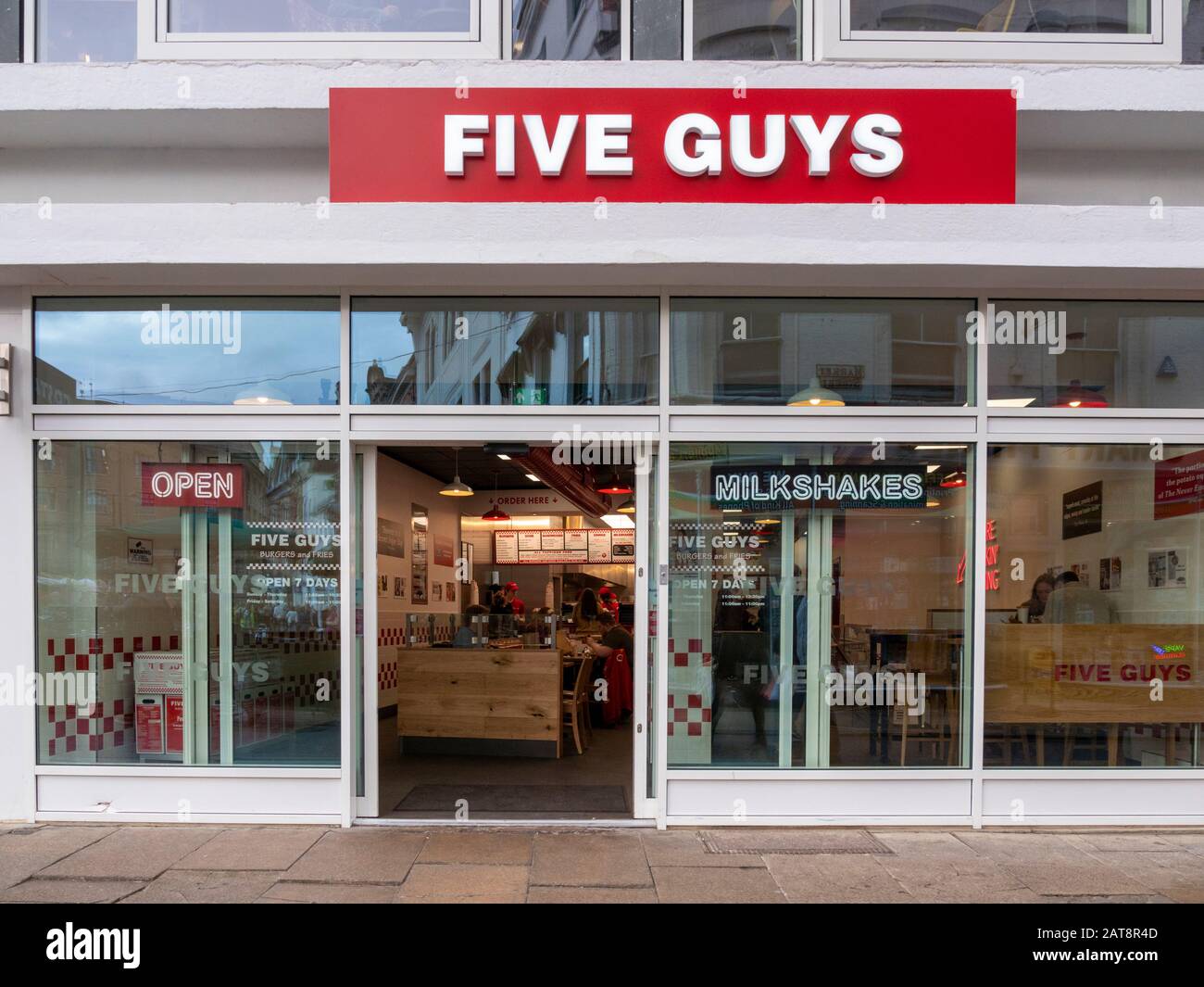 The Five Guys American fast casual restaurant and burger shop in