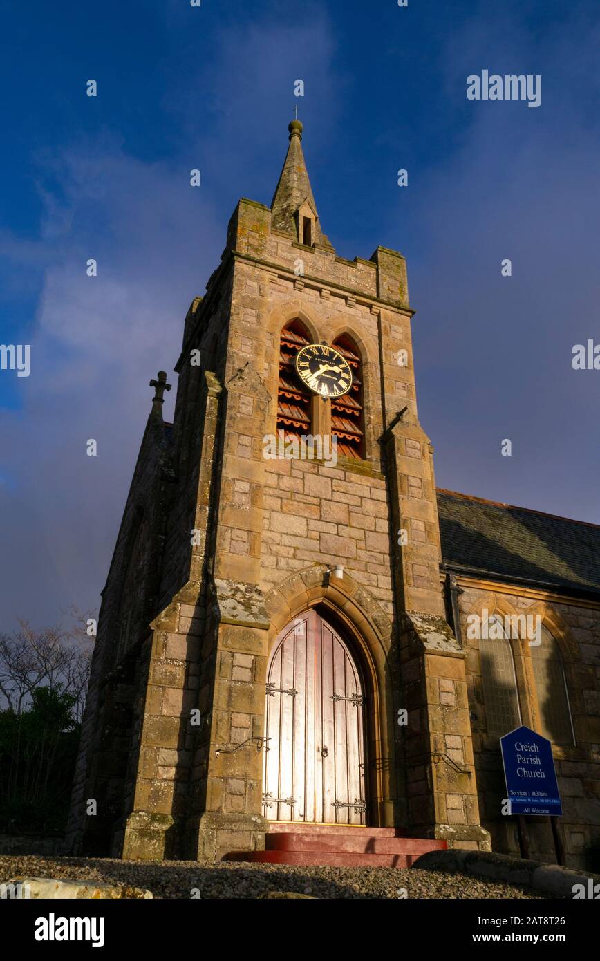 Exterior of Creich Parish Church in Bonar Bridge Sutherland Scotland UK Stock Photo