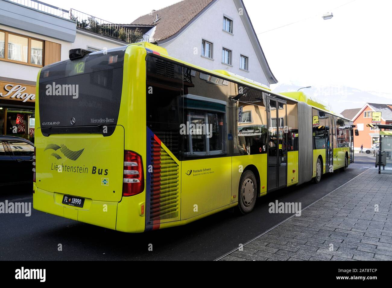 A  Liechtenstein bus Stock Photo