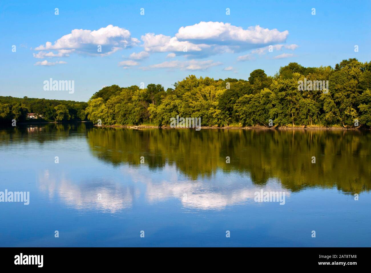 Susquehanna River Owego New York Landscape Stock Photo