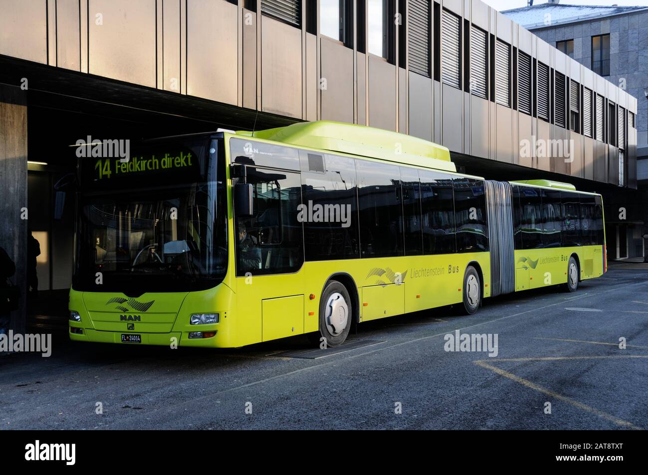 A  Liechtenstein bus ,Liectenstein Stock Photo