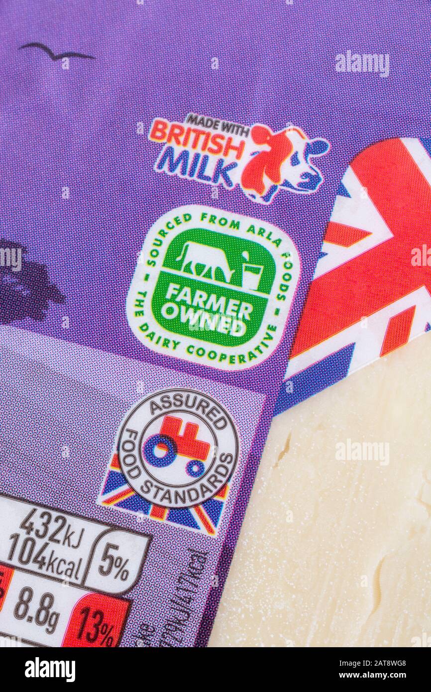 ASDA Cheddar cheese food packaging displaying dietary nutrition