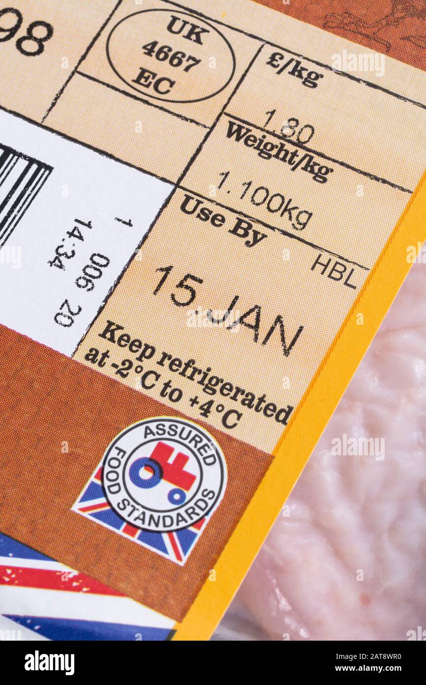 Plastic film wrapped ASDA chicken thighs with Union Jack graphic