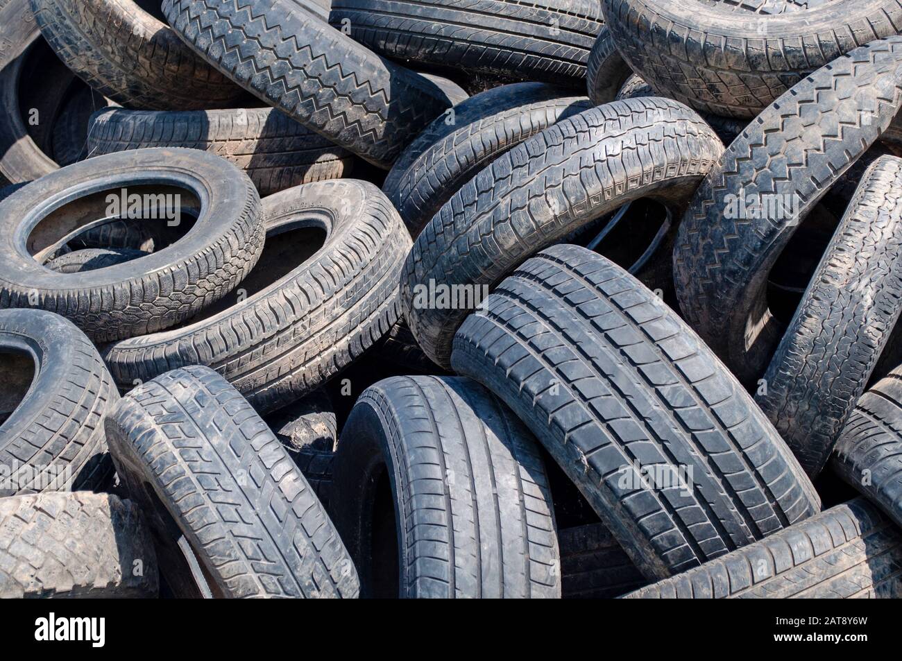 Old car tires for recycling Stock Photo Alamy