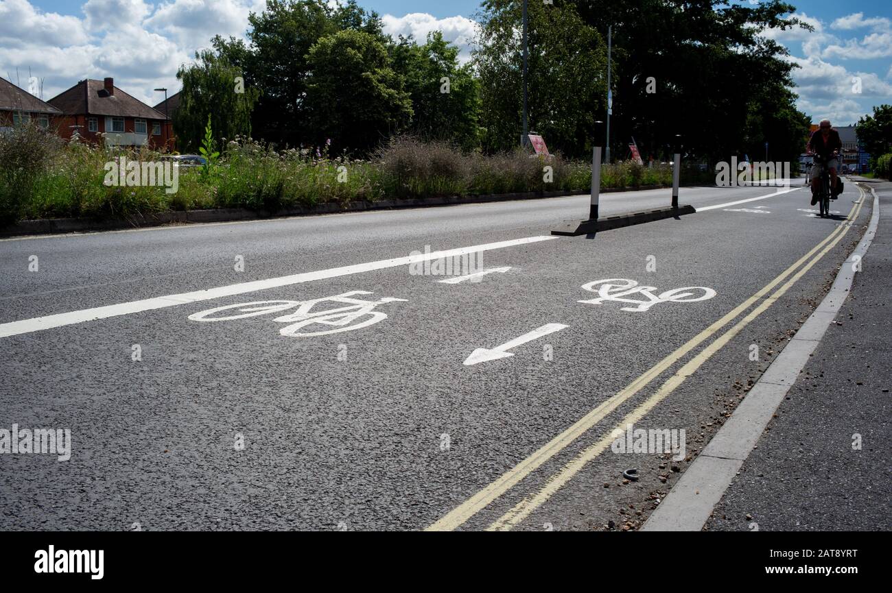 National cycle network paths that connect Southampton city centre with Totton area. The scheme enables cyclists and commuters to safely ride. Stock Photo