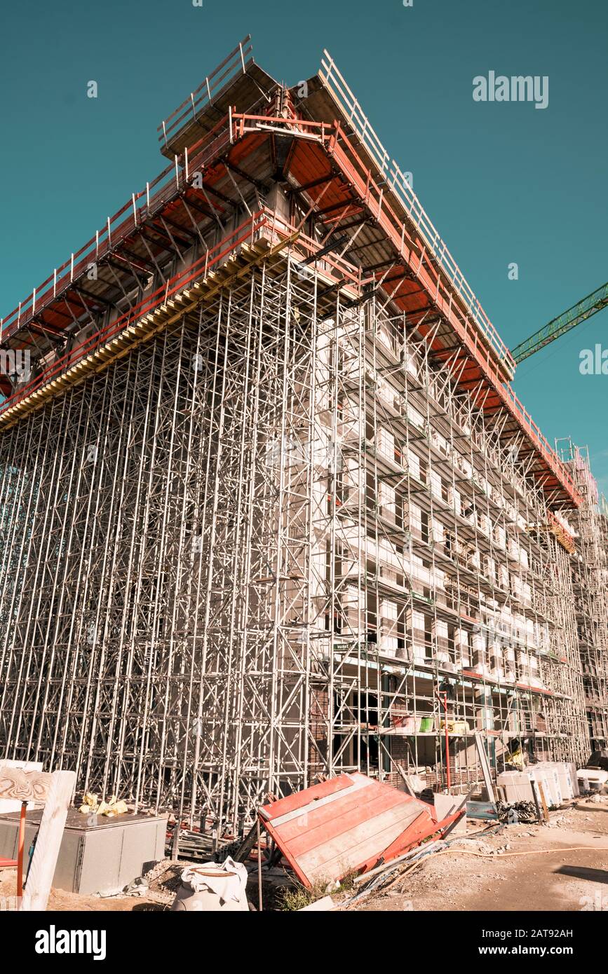 construction of the new building. Construction site background Stock Photo  - Alamy