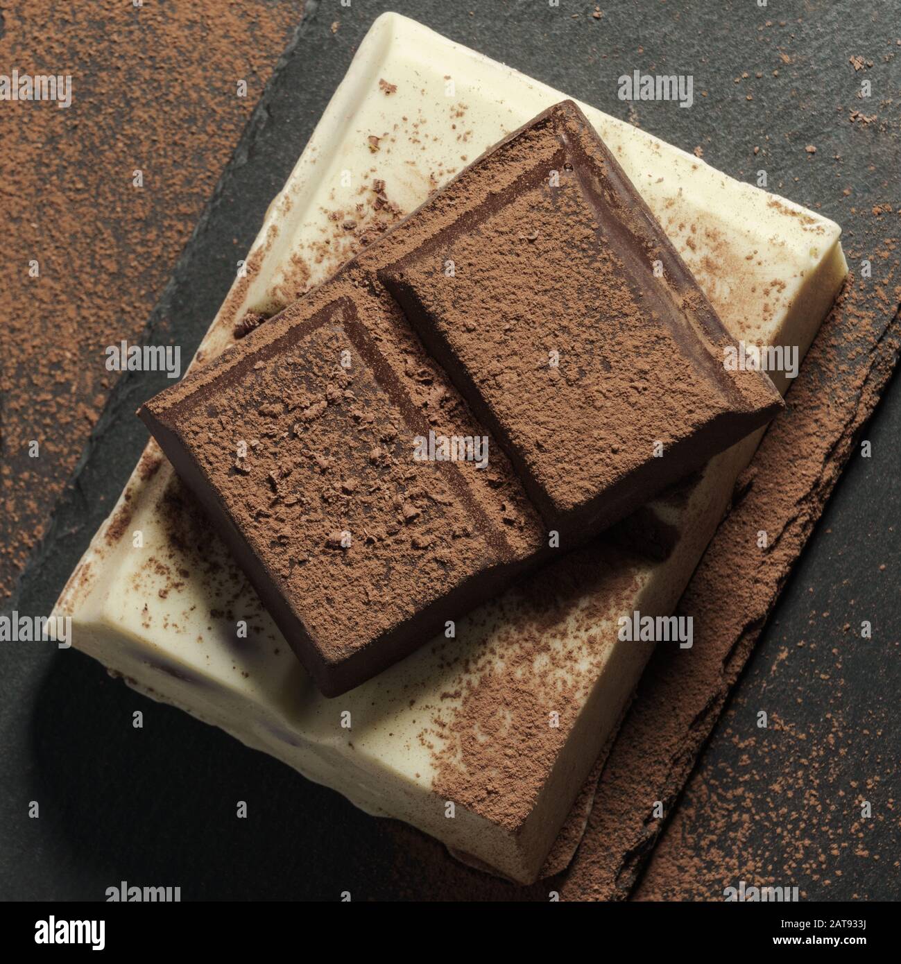 Stacked white chocolate bars hi-res stock photography and images - Alamy
