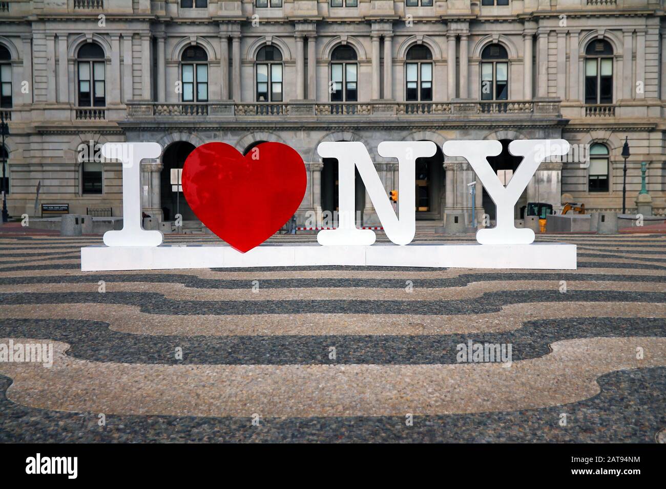 I love New York sign in Albany downtown Stock Photo