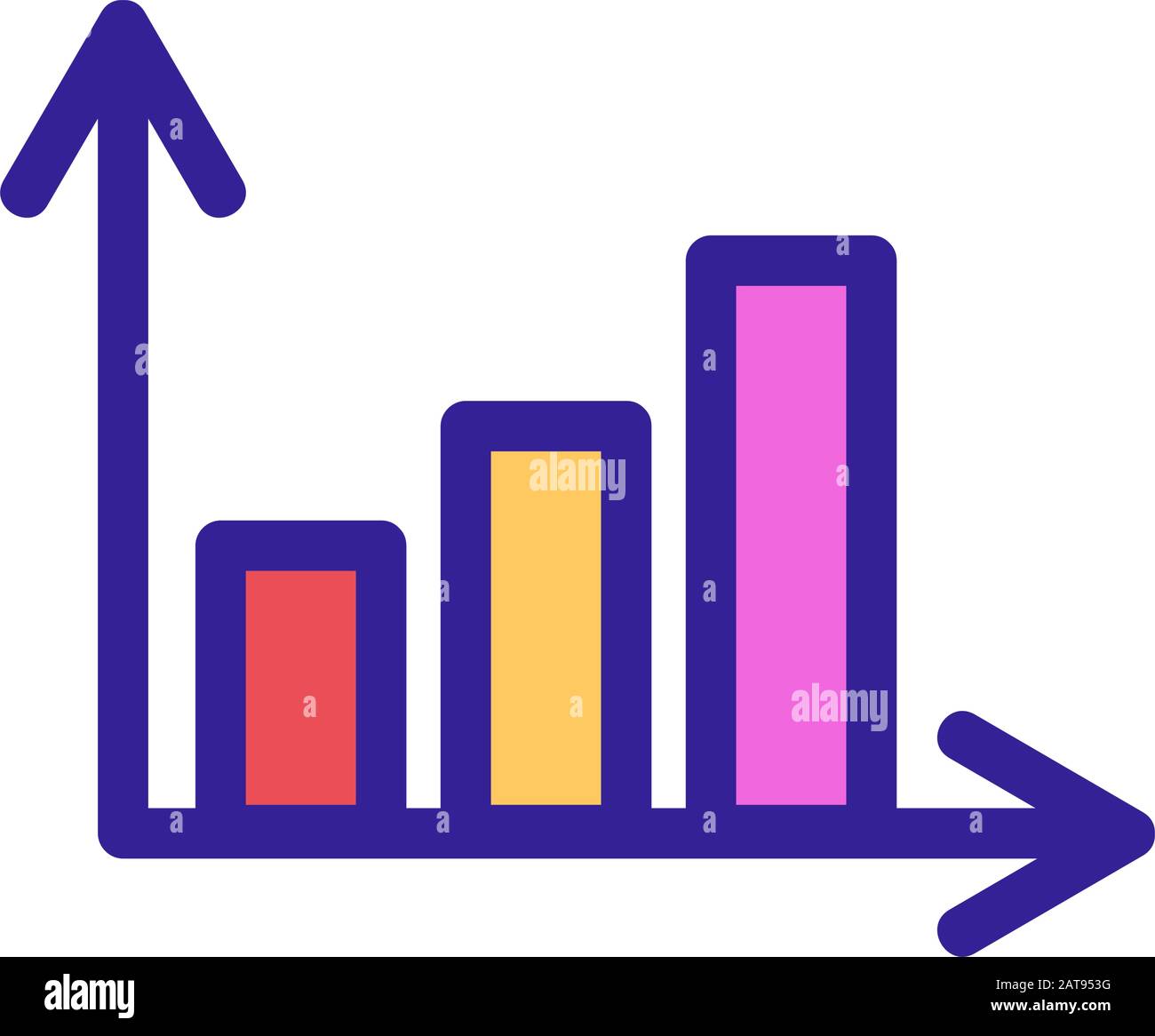 growth chart icon vector. Isolated contour symbol illustration Stock ...