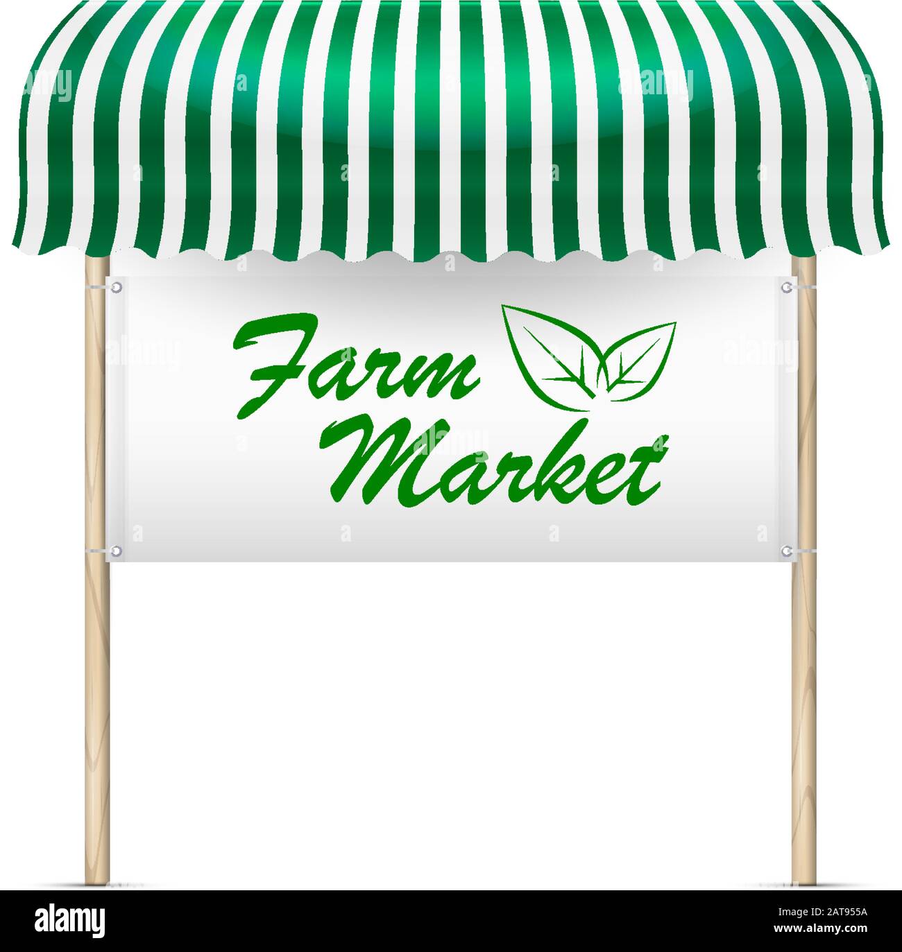 Farm Market Announcement Board Vector Illustration Green And