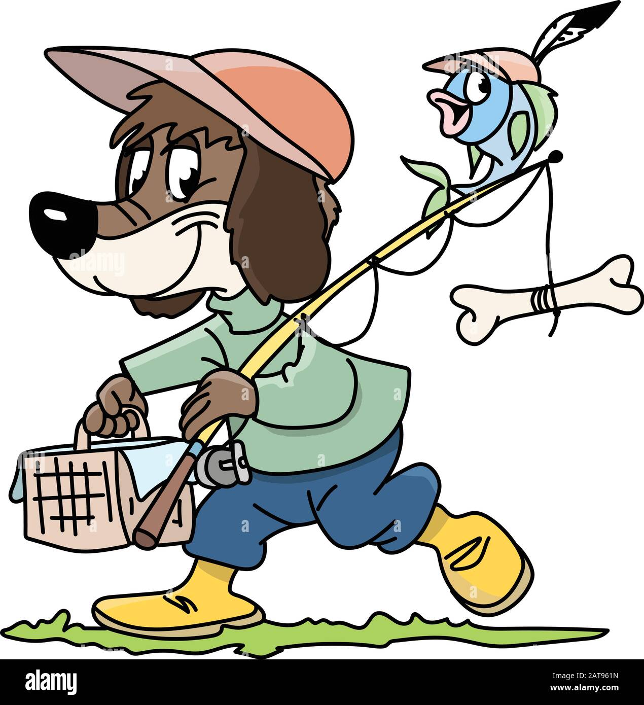 Cartoon dog goes fishing with his friend vector illustration Stock Vector Image & Art - Alamy Cartoon dog goes fishing with his friend vector illustration Stock Vector Image & Art - Alamy