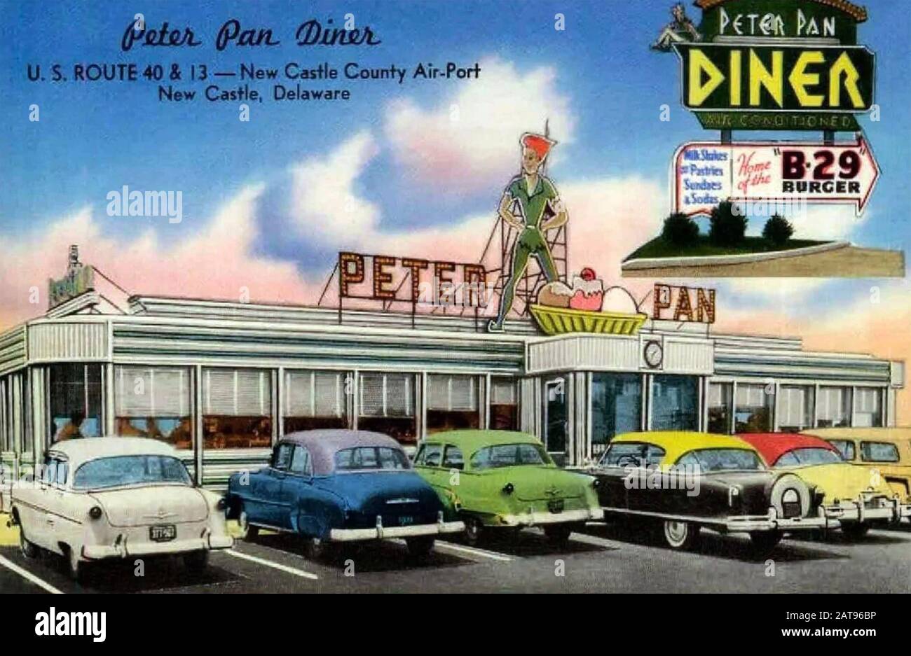 PETER PAN DINER , Wilmington, Delaware, in the 1950s Stock Photo