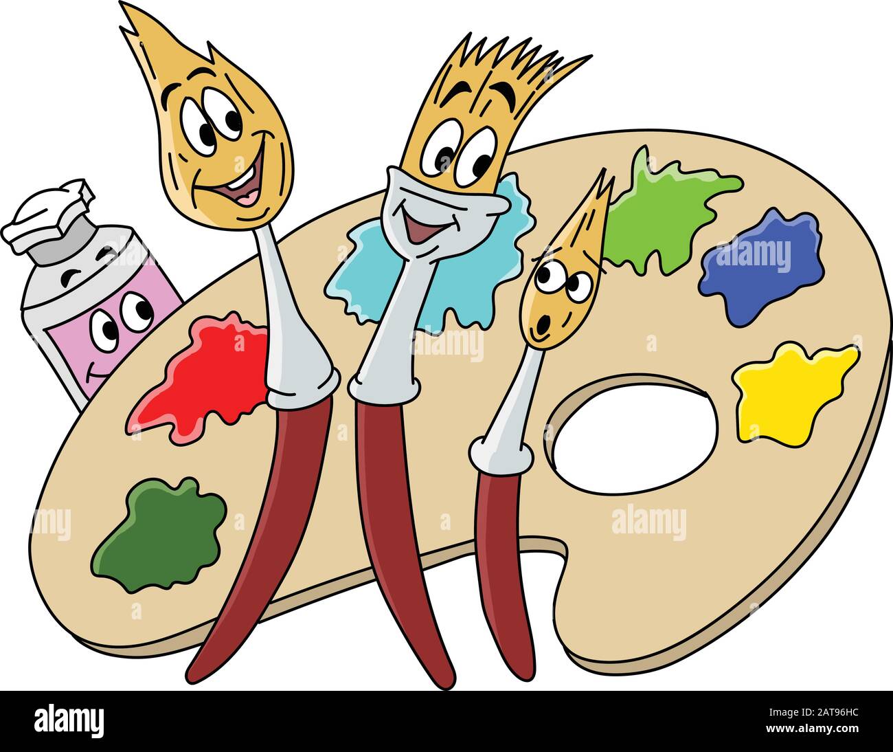 Painters palette cartoon Royalty Free Vector Image