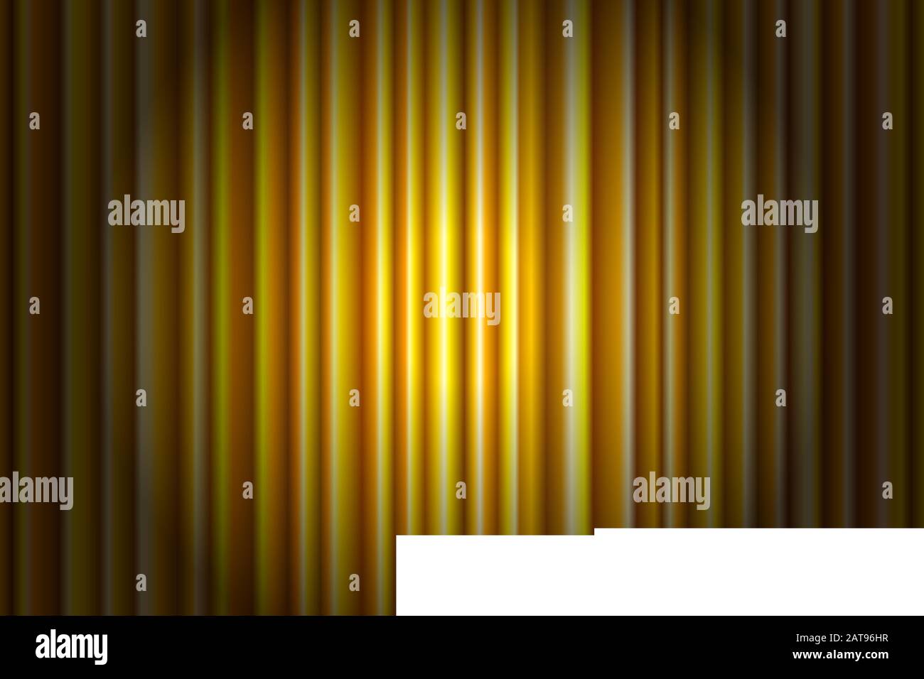 Closed luxury gold curtain with many shadow stage background spotlight