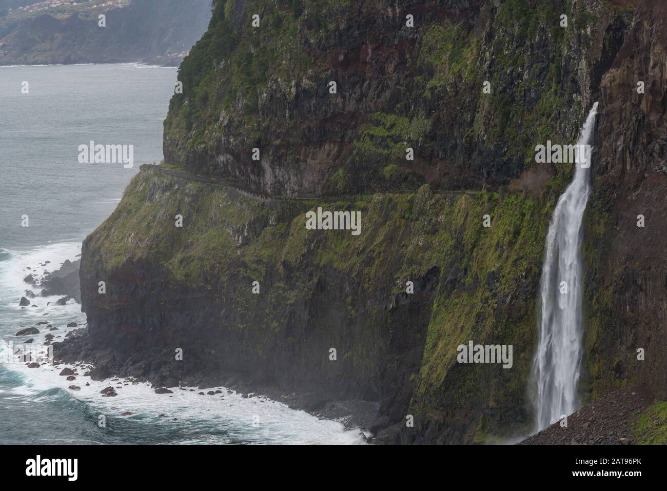 Bridal Veil Falls véu da noiva waterfalls in Madeira, Portugal Stock