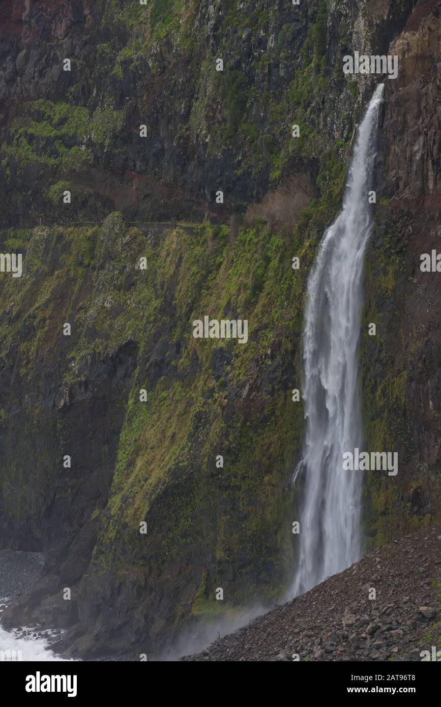 Bridal Veil Falls véu da noiva waterfalls in Madeira, Portugal Stock