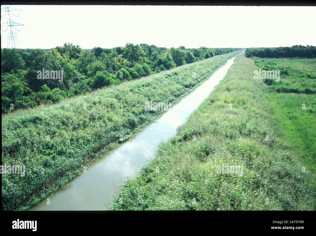 Texas Irrigation canal in rural area near Houston. August 2001 ©Bob Daemmrich Stock Photo Alamy