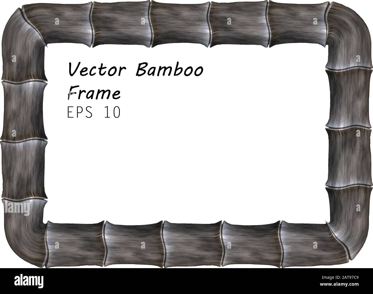 Rectangular Rotund Bamboo Frame - Realistic Vector Banner Isolated on ...