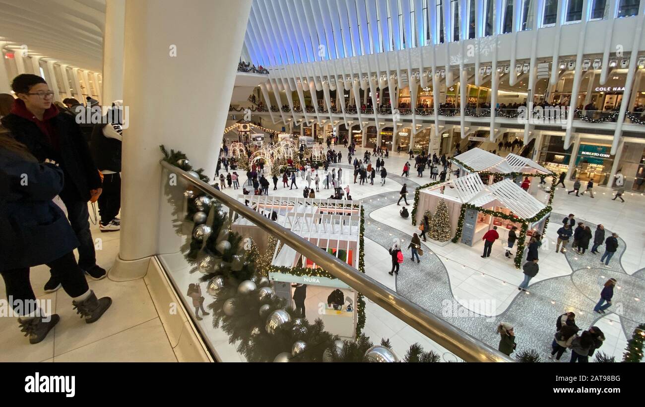 Christmas at the World Trade Center Oculus in New York City Stock Photo Alamy