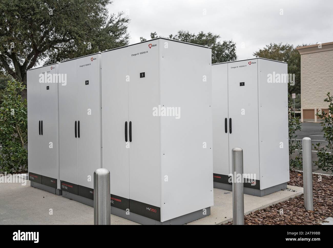 Brand new electric vehicle charging station at a Target Department