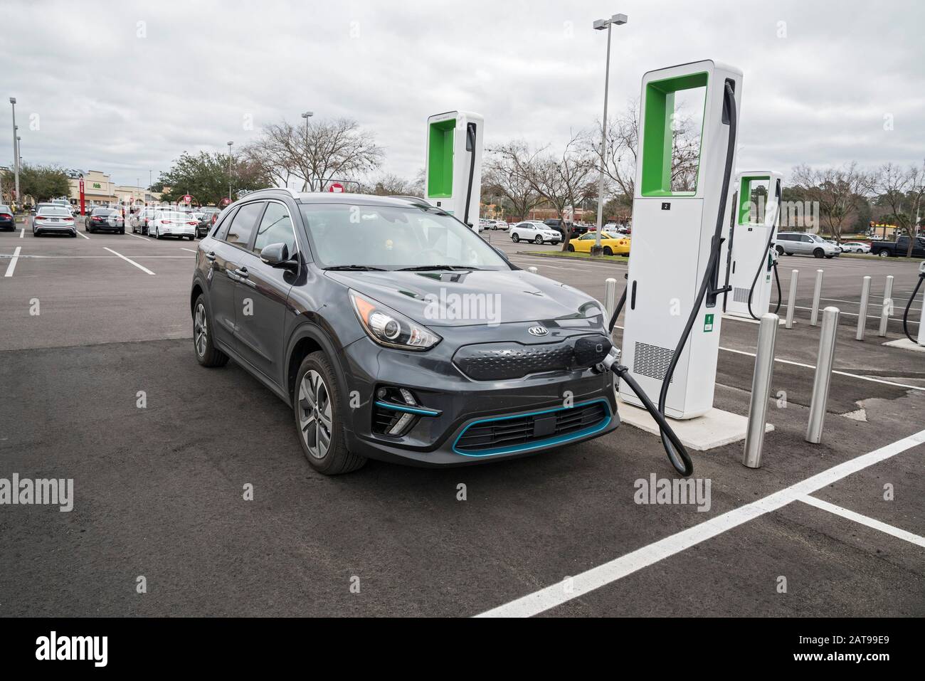 Brand new electric vehicle charging station at a Target Department