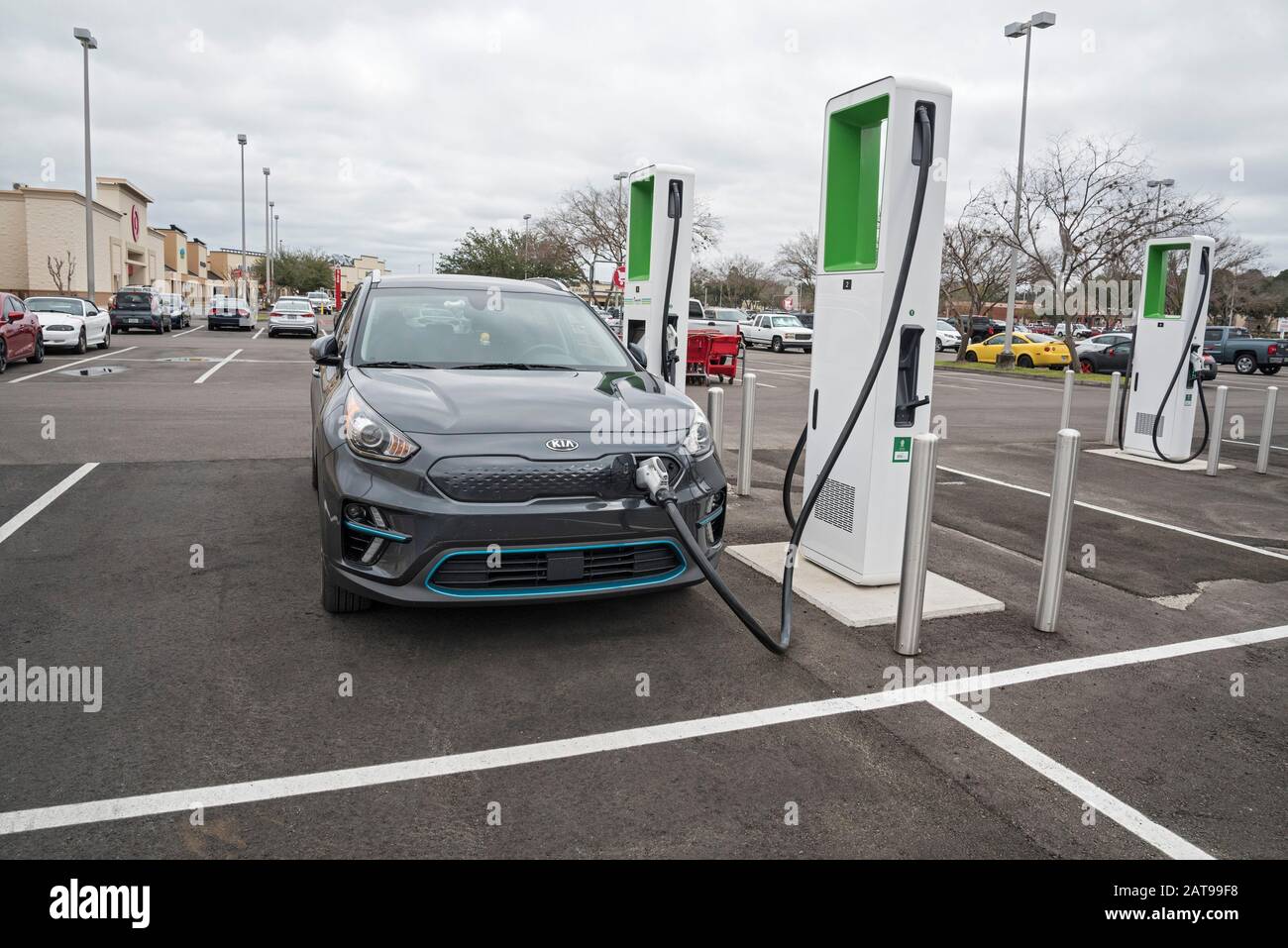 Brand new electric vehicle charging station at a Target Department