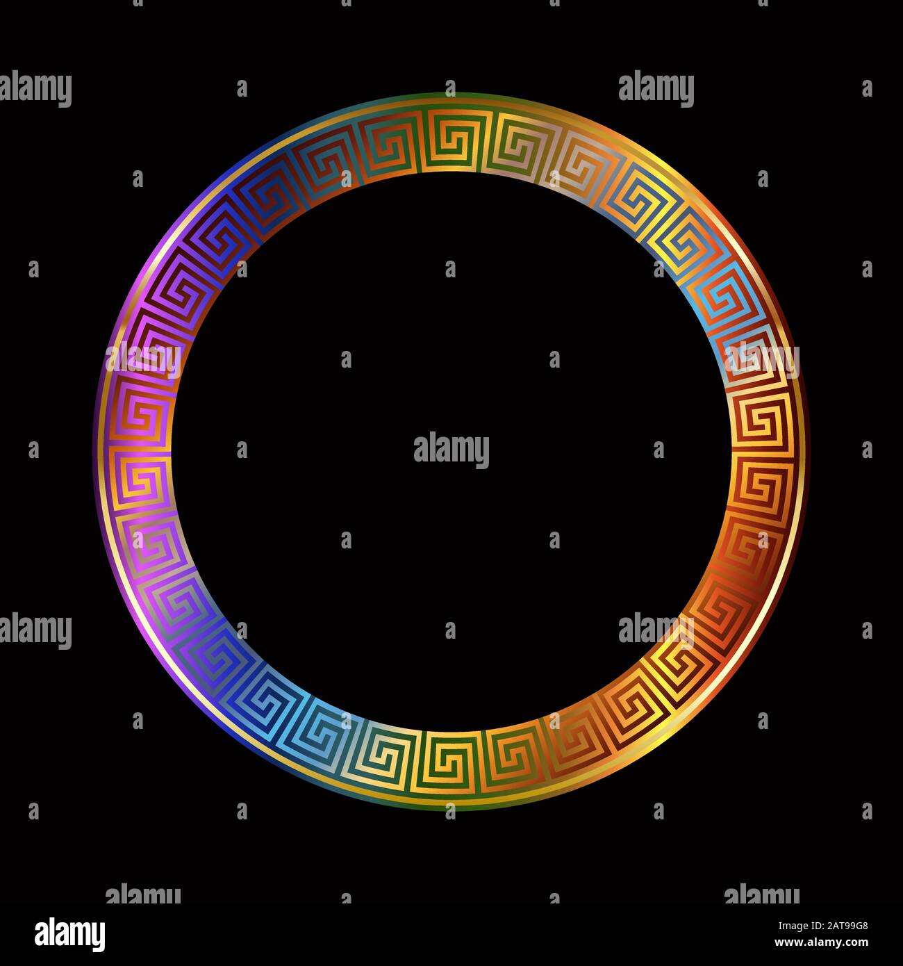 Brilliant Meander Pattern - Round Meandering Frame - Ornament of ...