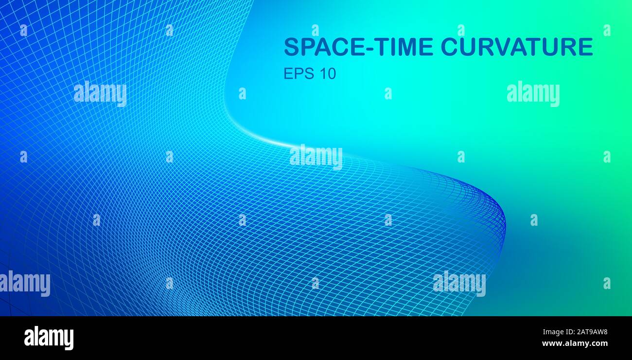 curvature Space Time Warp Concept Template - Hi-Tech Futuristic Background Stock Vector