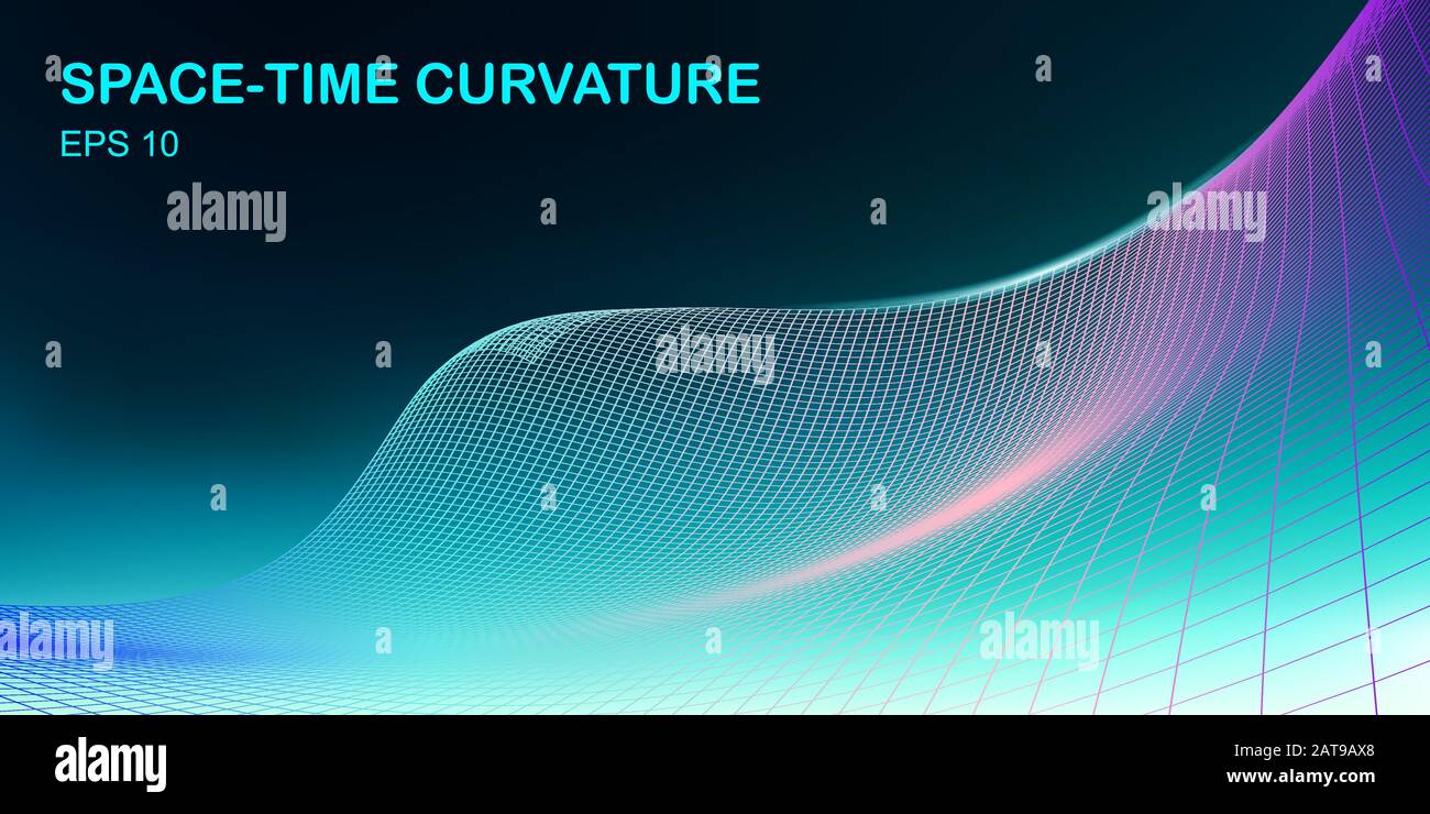 curvature Space-Time Concept Design - Hi-Tech Futuristic Background Stock Vector