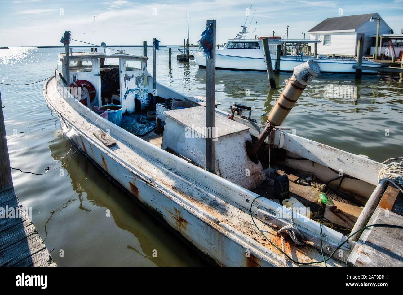 Old fishing boat on the Chesapeake Bay Stock Photo