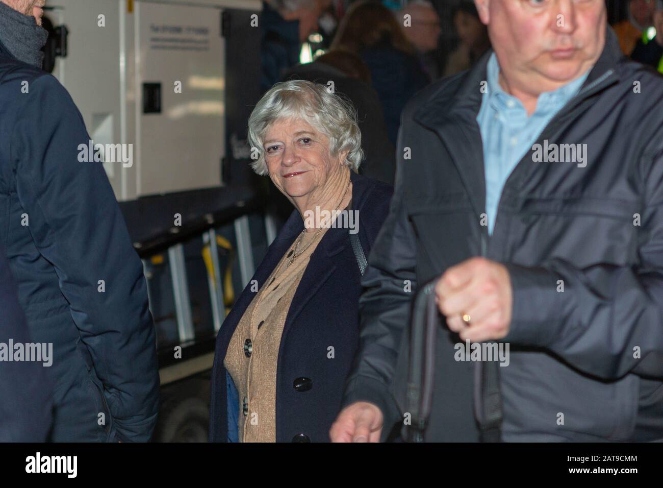 Westminster, London, UK. 31st Jan, 2020. Nigel Farage and Ann Widdecombe backstage before speaking at Parliament Square as Britain prepares to leaves the European Union. Penelope Barritt/Alamy Live News Stock Photo